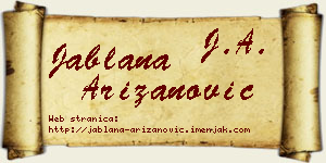 Jablana Arizanović vizit kartica